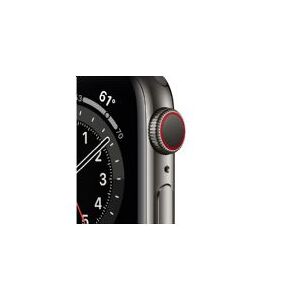 Apple Watch Series 6 (GPS + Cellular) - 40 mm - grafit rustfrit stål - smart ur med sportsbånd - fluoroelastomer - sort - båndstørrelse: S/M/L - 32 GB - Wi-Fi, Bluetooth - 4G - 39.7 g