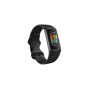 Fitbit Charge 5 - Grafit rustfrit stål - aktivitetssporer med uendelighedsbånd - silikone - sort - håndledsstørrelse: 130-210 mm - display 1.04 - Bluetooth, NFC