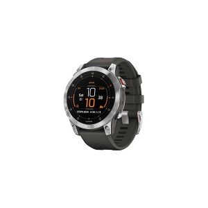 Garmin epix Gen 2 - Skiferstål - sportsur med bånd - silikone - håndledsstørrelse: 125-208 mm - display 1.3 - 16 GB - Bluetooth, Wi-Fi, ANT+ - 76 g