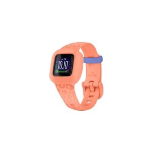 Garmin vivofit jr. 3 - Aktivitetssporer med bånd - silikone - orange - håndledsstørrelse: 130-175 mm - Bluetooth - 25 g - peach leopard