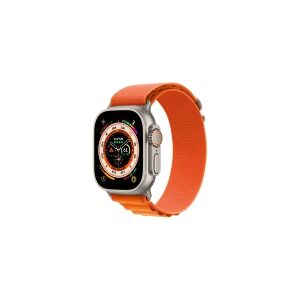 Apple Watch Ultra - 49 mm - titanium - smart ur med Alpine Loop - tekstil - orange - båndstørrelse: M - 32 GB - Wi-Fi, LTE, UWB, Bluetooth - 4G - 61.3 g