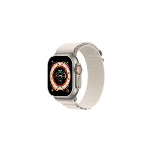 Apple Watch Ultra - 49 mm - titanium - smart ur med Alpine Loop - tekstil - stjernelys - båndstørrelse: M - 32 GB - Wi-Fi, LTE, UWB, Bluetooth - 4G - 61.3 g