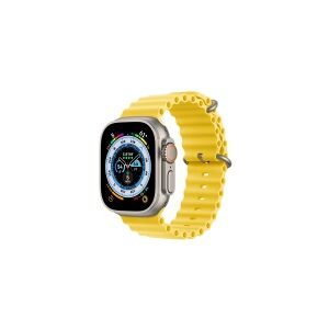 Apple Watch Ultra - 49 mm - titanium - smart ur med Ocean-bånd - fluoroelastomer - gul - håndledsstørrelse: 130-200 mm - 32 GB - Wi-Fi, LTE, UWB, Bluetooth - 4G - 61.3 g