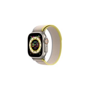 Apple Watch Ultra - 49 mm - titanium - Ja smart ur med Trail Loop - blød dobbeltlagsnylon - gul/beige - båndstørrelse: S/M - 32 GB - Wi-Fi, LTE, UWB, Bluetooth - 4G - 61.3 g