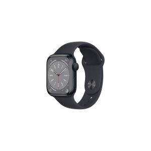 Apple Watch Series 8 (GPS) - 41 mm - midnatsaluminium - smart ur med sportsbånd - fluoroelastomer - midnat - båndstørrelse: Almindelig - 32 GB - Wi-Fi, Bluetooth - 32 g