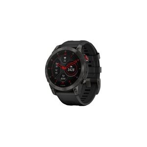 Garmin epix Gen 2 Sapphire - Sort titanium - sportsur med bånd - silikone - håndledsstørrelse: 125-208 mm - display 1.3 - 32 GB - Bluetooth, Wi-Fi, ANT+ - 70 g