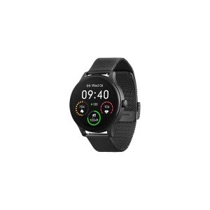 Garett Classy - Smart ur med rem - stålnet - display 1.3 - 64 MB - Bluetooth - 61 g - sort