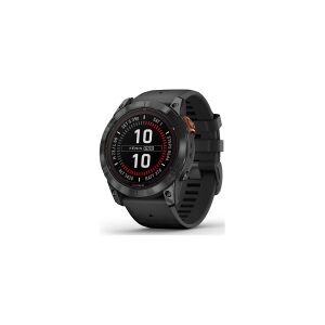 Garmin Fenix 7X Pro - Solar Edition - 51 mm - skifergrå - Ja sportsur med bånd - silikone - sort - håndledsstørrelse: 127-210 mm - display 1.4 - 32 GB - Bluetooth, Wi-Fi, ANT+ - 96 g