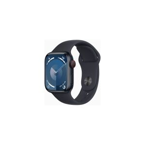 Apple Watch Series 9 (GPS + Cellular) - 41 mm - midnatsaluminium - smart ur med sportsbånd - fluoroelastomer - midnat - båndstørrelse: S/M - 64 GB - Wi-Fi, LTE, UWB, Bluetooth - 4G - 32.1 g