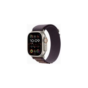 Apple Watch Ultra 2 - 49 mm - titanium - smart ur med Alpine Loop - tekstil - indigo - båndstørrelse: M - 64 GB - Wi-Fi, LTE, UWB, Bluetooth - 4G - 61.4 g