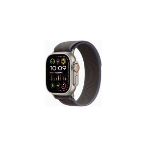 Apple Watch Ultra 2 - 49 mm - titanium - smart ur med Trail Loop - nylonflet - blue/black - båndstørrelse: M/L - 64 GB - Wi-Fi, LTE, UWB, Bluetooth - 4G - 61.4 g