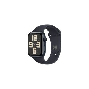 Apple Watch SE (GPS) - 2. generation - 44 mm - midnatsaluminium - smart ur med sportsbånd - fluoroelastomer - midnat - båndstørrelse: S/M - 32 GB - Wi-Fi, Bluetooth - 32.9 g