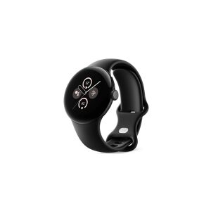 Google Pixel Watch 2 - Matsort aluminium - smart ur med aktivt bånd - fluoroelastomer - obsidian - båndstørrelse: S/L - 32 GB - Wi-Fi, NFC, Bluetooth - 31 g