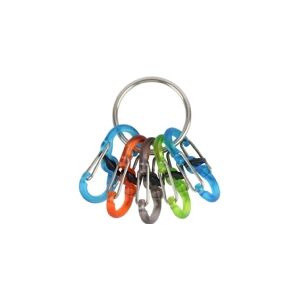 Niteize Nite Ize KeyRing nøglering + 5x mikro karabinhage transparent mix farver (KRGP-11-R3)