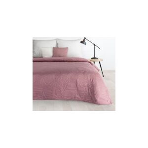 Eurofirany DESIGN 91 BONI / 6 Sengetæppe, varmpresset quiltet med bladmønster, 170X210 cm, farve: rosa Sengetæppe