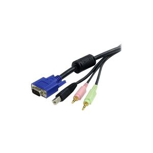 StarTech.com 6 ft 4-in-1 USB VGA KVM Switch Cable with Audio and Microphone - VGA KVM Cable - USB KVM Cable - KVM Switch Cable (USBVGA4N1A6) - Tastatur- / mus- / video- / lydkabel - USB, HD-15 (VGA), mini-phone stereo 3.5 mm (han) til HD-15 (VGA), mini-ph