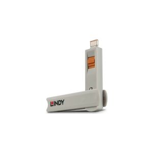 Lindy 40428, Nøgle til portblokering, USB Type-C, Grå, Orange, 4 stk, 10 g