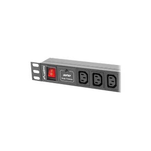 Lanberg - Strømfordelingsenhed - AC 220-250 V - input: IEC 60320 C14 - output-stikforbindelser: 10 (power IEC 60320 C13) - 1U - 19 - 2 m ledning - sort