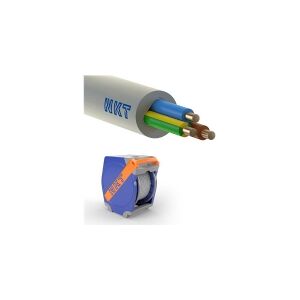 NKT Installationskabel, halogenfri 3G6 mm² NOIKLX90 lysegrå 300/500V,Qaddy, udvendig dimension max. 13,5 mm - (190 meter)