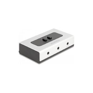 Delock 180° Rotatable Adapter - Lyd adapter - mini-telefon stereo 3,5 mm 4-pæl hun til mini-telefon stereo 3,5 mm 4-pæl hun - grå/sort