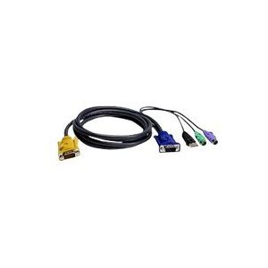 ATEN Technology ATEN 2L-5303UP - Kabel til tastatur / video / mus (KVM) - USB, PS/2, HD-15 (VGA) (han) til 18 pin SPHD (han) - 3 m