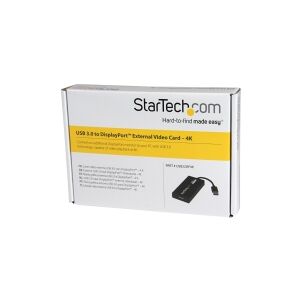 StarTech.com USB 3.0 to DisplayPort Adapter - DisplayLink Certified - 4K 30Hz - USB / DisplayPort adapter - TAA-kompatibel - USB Type A (han) til DisplayPort (hun) - USB 3.0 - 9 m - 4K support, USB-strøm - sort - for P/N: MDP2DPMM10, MDP2DPMM3, MDP2DPMM6,