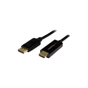 StarTech.com 6.5 ft / 2m DisplayPort to HDMI converter cable - 4K (DP2HDMM2MB) - Adapterkabel - DisplayPort han til HDMI han - 2 m - sort - 4K support - for P/N: DK30CH2DEP, DK30CH2DEPUE, DK30CH2DPPD, DK30CH2DPPDU, DK30CHDDPPD, DK30CHDPPDUE