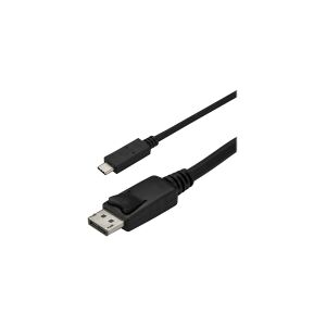 StarTech.com 6ft/1.8m USB C to DisplayPort 1.2 Cable 4K 60Hz, USB-C to DisplayPort Adapter Cable HBR2, USB Type-C DP Alt Mode to DP Monitor Video Cable, Works with Thunderbolt 3, Black - USB-C Male to DP Male - DisplayPort kabel - 24 pin USB-C (han) til D