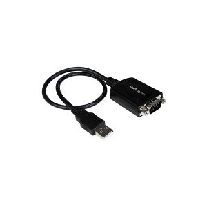 StarTech.com 1 ft USB to RS232 Serial DB9 Adapter Cable with COM Retention - Seriel adapter - USB - RS-232 - sort