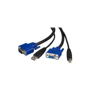 StarTech.com 2-in-1 Universal USB KVM Cable - Video / USB cable - HD-15 (VGA), USB Type B (M) to USB, HD-15 (VGA) - 15 ft - SVUSB2N1_15 - Video / USB kabel - HD-15 (VGA), USB Type B (han) til USB, HD-15 (VGA) - 4.6 m - for P/N: RKCOND17HD, SV231USBGB, SV2