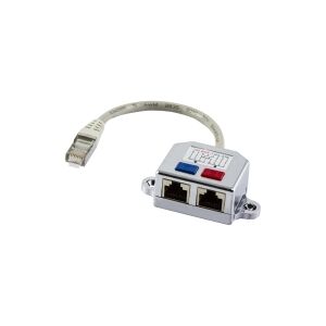 DELTACO - Netværk-splitter - RJ-45 (han) til RJ-45 (hun) - FTP