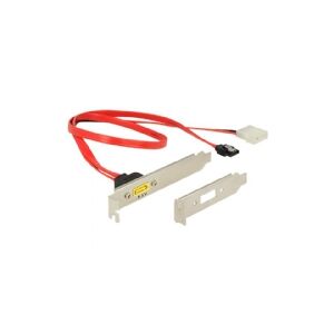Delock - SATA-kabel - Serial ATA 150/300/600 - 8 pin SATA (P) til SATA, 2-pin Molex haspet - 60 cm