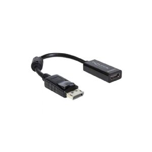 Delock Adapter Displayport male > HDMI female - Videoadapter - DisplayPort han til HDMI hun - 12.5 cm