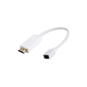 MicroConnect - Standard - videoadapter - Mini DisplayPort hun til HDMI han - 10 cm - hvid