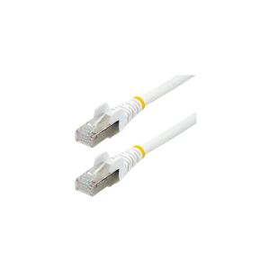 StarTech.com 7.5m CAT6a Ethernet Cable - White - Low Smoke Zero Halogen (LSZH) - 10GbE 500MHz 100W PoE++ Snagless RJ-45 w/Strain Reliefs S/FTP Network Patch Cord - Patchkabel - RJ-45 (han) til RJ-45 (han) - 7.5 m - S/FTP - CAT 6a - IEEE 802.3bt - halogenf