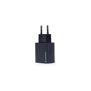 Gembird - Strømforsyningsadapter - 18 Watt - PD, QC 3.0 - 2 output-stikforbindelser (USB, 24 pin USB-C) - sort