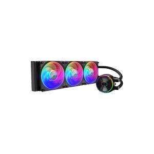 Cooler Master MasterLiquid PL360 FLUX - Processors flydende kølesystem - Radiatorstørrelse: 360 mm - (for: LGA1156, AM2, AM2+, AM3, LGA1155, AM3+, LGA2011, FM1, FM2, LGA1150, FM2+, LGA2011-3, LGA1151, AM4, LGA2066, TR4, LGA1200, LGA1700) - 120 mm - sort