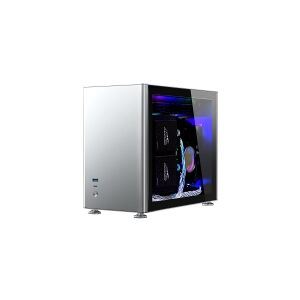 Jonsbo A4 Ver1.1 - Tower - ITX - sidepanel med vindue (hærdet glas) - ingen strømforsyning (SFX12V/SFX-L12V) - sølv - USB