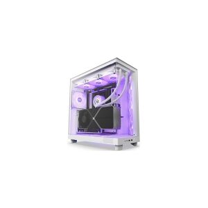 NZXT H series H6 Flow RGB - Mid tower - ATX - sidepanel med vindue (hærdet glas) - ingen strømforsyning - hvidmatteret - USB/Lyd