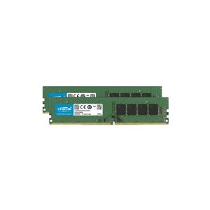 Crucial - DDR4 - sæt - 16 GB: 2 x 8 GB - DIMM 288-PIN - 3200 MHz / PC4-25600 - CL22 - 1.2 V - ikke bufferet - ikke-ECC