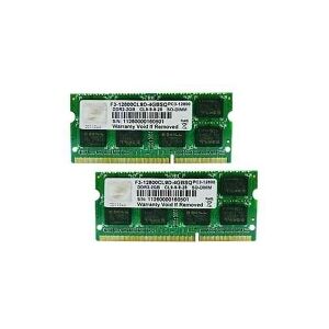 G.Skill SQ Series - DDR3 - sæt - 4 GB: 2 x 2 GB - SO DIMM 204-PIN - 1600 MHz / PC3-12800 - CL9 - 1.5 V - ikke bufferet - ikke-ECC