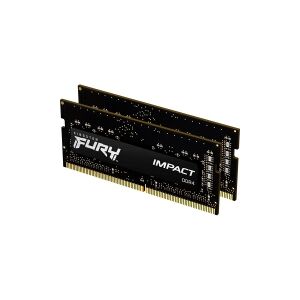 Kingston Technology Kingston FURY Impact - DDR4 - sæt - 32 GB: 2 x 16 GB - SO DIMM 260-PIN - 2666 MHz / PC4-21300 - CL16 - 1.2 V - ikke bufferet - ikke-ECC - sort