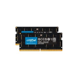 Crucial - DDR5 - sæt - 96 GB: 2 x 48 GB - SO DIMM 262-PIN - 5600 MHz / PC5-44800 - CL46 - 1.1 V - on-die ECC - sort