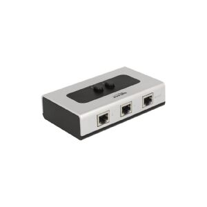 Delock Switch RJ45 10/100/1000 2 port manual bidirectional - Switch - 2 x 10/100/1000 - desktop