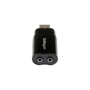 StarTech.com USB Sound Card - 3.5mm Audio Adapter - External Sound Card - Black - External Sound Card (ICUSBAUDIOB) - Lydkort - stereo - USB 2.0 - for P/N: MU15MMS, MU6MMS, TB33A1C