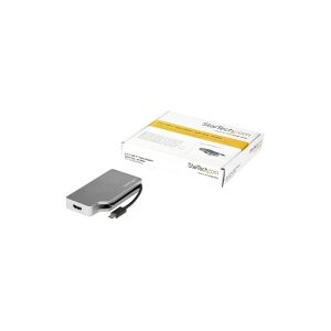 StarTech.com USB C Multiport Video Adapter with HDMI, VGA, Mini DisplayPort or DVI, USB Type C Monitor Adapter to HDMI 2.0 or mDP 1.2 (4K 60Hz), VGA or DVI (1080p), Space Gray Aluminum - 4-in-1 USB-C Converter - Videoadapter - 24 pin USB-C han til HD-15 (