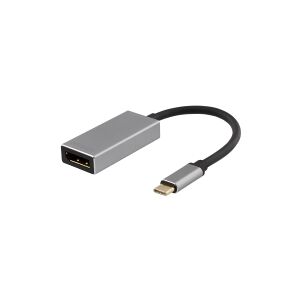DELTACO USBC-DP2 - Ekstern videoadapter - USB-C - DisplayPort - space grey
