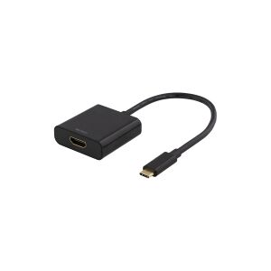 DELTACO USBC-HDMI8 - Ekstern videoadapter - USB-C - HDMI - sort