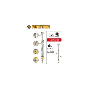 Forte_Tools Terrace Screw T20 4.2X65 A2 (200)