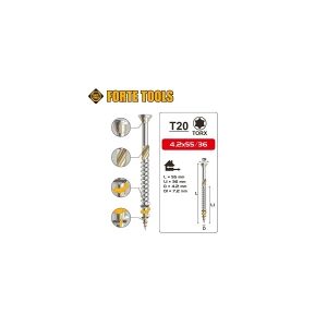 Forte_Tools Terrace Screw T20 4.2X55 A2 (200)